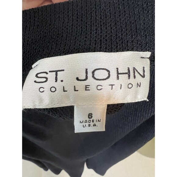 St John Collection Women's 6 Black Santana Knit Maxi Godet Pull On Skirt Vintage - Picture 5 of 7